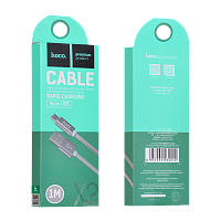 Кабель HOCO X2 USB (m)-microUSB (m) 1м 2.1A нейлон серый (1/30/300)