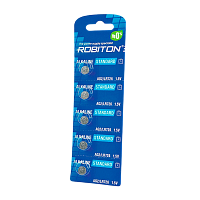 Батарейка ROBITON STANDARD R-AG2-0-BL5 (0% Hg) AG2 LR726 396 LR59 BL5