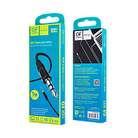 Кабель AUX GFPower J01 Jack 3.5mm (m)-Jack 3.5mm (m) 1м ПВХ черный (1/200/800)