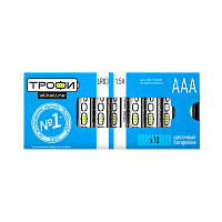 Батарейка Трофи LR03 AAA БОКС10 Alkaline 1.5V (10/800/48000) 