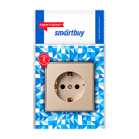 Розетка Smartbuy "Сириус" 1гн. 16A С/З пластик шампань
