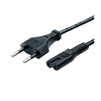 Кабель питания Atcom AT16348 евровилка-2-pin 3.0м ПВХ черный (1/25/150)