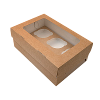 Короб для маффинов НЕПЛАСТИК для 6-х шт. картон 250 х 170 х 100 мм