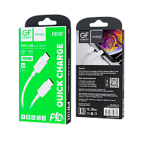 Кабель GFPower PD10T Type-C (m)-Type-C (m) 1м 2.4A 10W ПВХ белый (1/120/480)