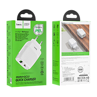 Сетевое З/У HOCO C85A 1USB/Type-C 3.0A 18W QC3.0 белый (1/10/100) 