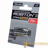 Батарейка Robiton WINNER FR03 AAA BL2 Lithium 1.5V (2/40/320) 