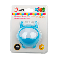 Ночник ЭРА NN-604 3LED 0.5W 220V в розетку с фотосенсором синий (1/42)