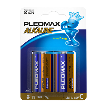 Батарейка Pleomax LR14 C BL2 Alkaline 1.5V (2/20/160/6400)