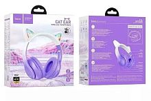 Наушники полноразмерные HOCO W42 Cat bluetooth 5.3 фиолетовый (1/42) 
