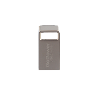 Флеш-накопитель GoPower MINI 16GB USB2.0 металл серебряный (1/50/1000)