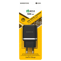 Сетевое З/У Borofone BA36A 1USB 3.0A 18W QC3.0 черный (1/65/260) 