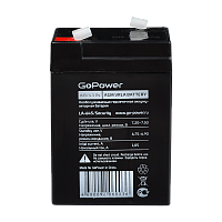 Аккумулятор свинцово-кислотный GoPower LA-645/security 6V 4.5Ah для систем безопасности T1/ F1 (1/20