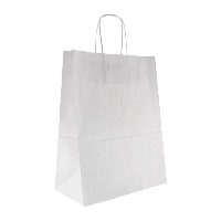 Пакет Aviora 28см x 24см бумага 80г/м2 первичное сырье с кручеными ручками белый