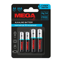 Батарейка Promega LR6 AA + LR03 AAA BL4 (2+2) Alkaline 1.5V (4/48/960/28800) 