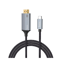 Кабель HOCO UA13 HDMI (m)-Type-C (m) 1.8м ткань серый (1/28/168)