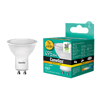 Лампа светодиодная Camelion MR16 GU10 7W 3000К 170-265V софит матовая (1/5/100)