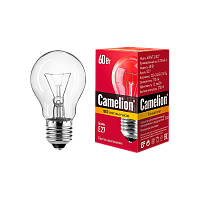 Лампа накаливания Camelion E27 60W 220-240V груша прозрачная (1/100)