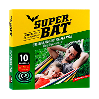 Спирали SuperBAT от комаров бездымные 10шт. зеленый (1/60)