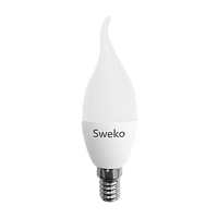 Лампа светодиодная Sweko C35 E14 7W 3000К 230V свеча на ветру (1/5/100)
