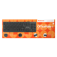 Клавиатура проводная Defender HM-710 OfficeMate классическая USB 1.5м черный (1/30)