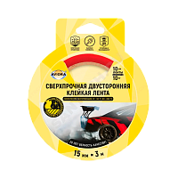 Клейкая лента Aviora 15х3мм двусторонняя акрил каучук прозрачный (1/36) 