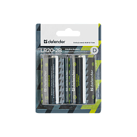 Батарейка Defender LR20 D BL2 Alkaline 1.5V (2/20/120) 