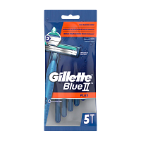 Бритва одноразовая Gillette "Blue II Plus" 2 лезвия ENG 5шт. (1/24)