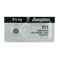 Батарейка Energizer 317 (SR516SW) BL1 Silver Oxide 1.5V 0%Hg (1/10/100/1000) 