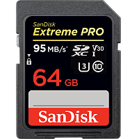 Карта памяти SD SanDisk Extreme Pro 64GB Class10 UHS-I (U3) 95 МБ/сек V30