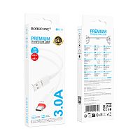 Кабель Borofone BX110 USB (m)-Type-C (m) 1м 3.0A ПВХ белый (1/360)