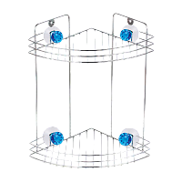 Полка угловая двухъярусная W2672 Рыжий кот присоска хром (1/12)
