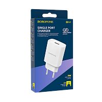 Сетевое З/У Borofone BN1 1USB 2.1A белый (1/35/140) 