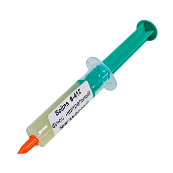 Флюс Solins 6-412 ROL0 NC для пайки 10мл ГЕЛЬ безотмывочный