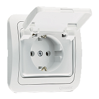 Розетка Makel Mimoza 1гн. со шторкой белый 12029M (1/12)