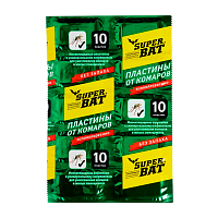 Пластины от комаров SuperBAT 10шт. в упаковке зеленые (1/240)