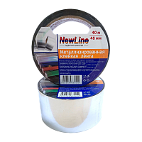 Клейкая лента NewLine 48мм*40м металлизированная ПП акрил 30мкм (1/36)