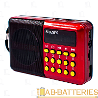 Радиоприемник Shanfa H044U пластик microSD USB/Jack3.5 красный (1/40)