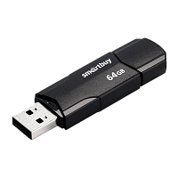 Флеш-накопитель Smartbuy Clue 64GB USB2.0 пластик черный