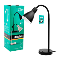 Светильник настольный Camelion KD-437 40W 230V E27 на основании черный (1/6)