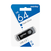 Флеш-накопитель Smartbuy Twist 64GB USB2.0 пластик черный 