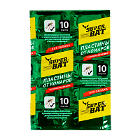 Пластины от комаров SuperBAT 10шт. в упаковке зеленые (1/240)