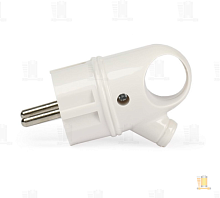 Вилка электрическая Smartbuy С/З 16A IP20 прямая с кольцом белый (1/40)