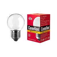 Лампа накаливания Camelion E27 40W 220V шар матовая (1/100)