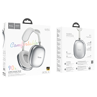 Наушники полноразмерные HOCO W55 bluetooth 5.4 с микр. серебряный (1/40)