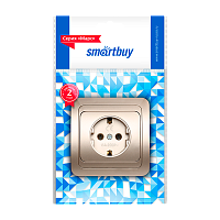 Розетка Smartbuy "Марс" 1гн. 16A С/З пластик шампань