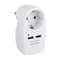 Разветвитель Старт SA 1р.С/З 16A 2USB с защитой от детей белый (1/10/60)