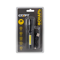 Фонарь светодиодный Старт LHE 517-C1 COB от аккумулятора USB 3 режима черный