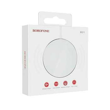 Беспроводное З/У Borofone BQ11 2.0A 15W MagSafe с кабелем Type-C серебряный (1/31/186)