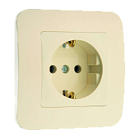 Розетка Makel Lillium 1гн. 16A С/З кремовый 70228 (1/12)