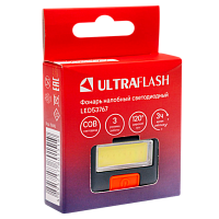 Фонарь налобный Ultraflash LED53767 COB от батареек 3хААA 3 режима черный (1/10/400)
